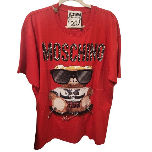 Moschino Couture Oversized red teddy bear t-shirt size large - Picture 2 of 5